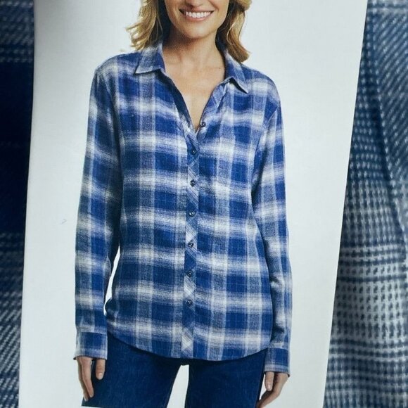 Weatherproof Vintage Womens S Flannel Plaid Button-Up Shirt a1624 - Picture 3 of 11